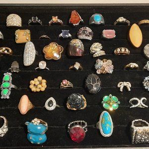 Collection of Vintage Costume Fashion Cocktail RIngs